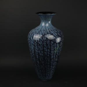 HHD10410 - Tall Aqua/Black Vase