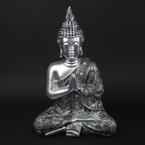 HHD10590 - Silver Praying Buddha