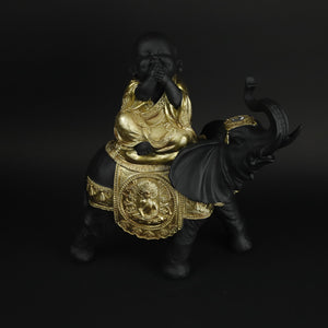 HHD10592 - Gold Buddha on Elephant