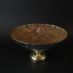 HCGL6763 - Bronze Floral Pedestal Bowl