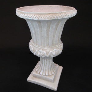 HCHD5650 - Tall Cream Leaf Pedestal Pot
