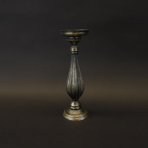 HCHD7815 - L Pewter Swirl Candle Holder