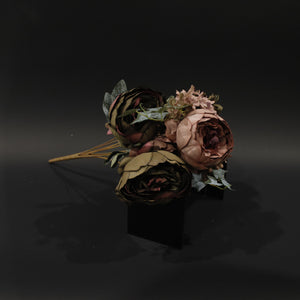 HFL10696 - Maroon/Brown Peony Daisy Bq
