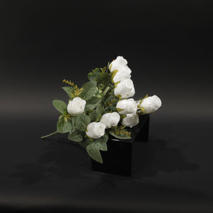 HFL10717 - White Double Head Rose Bq