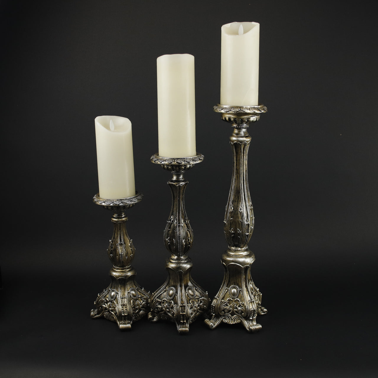 HHD10579 - L Gold Ornate Candle Holder