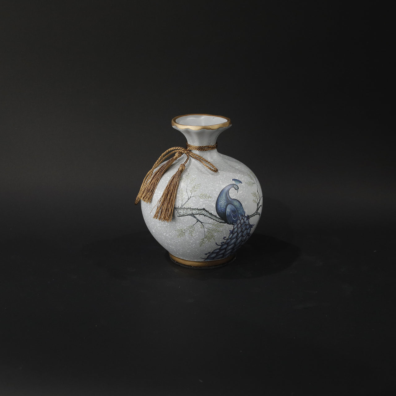 HHD11032 - Celeste Peacock Squat Vase