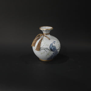 HHD11032 - Celeste Peacock Squat Vase