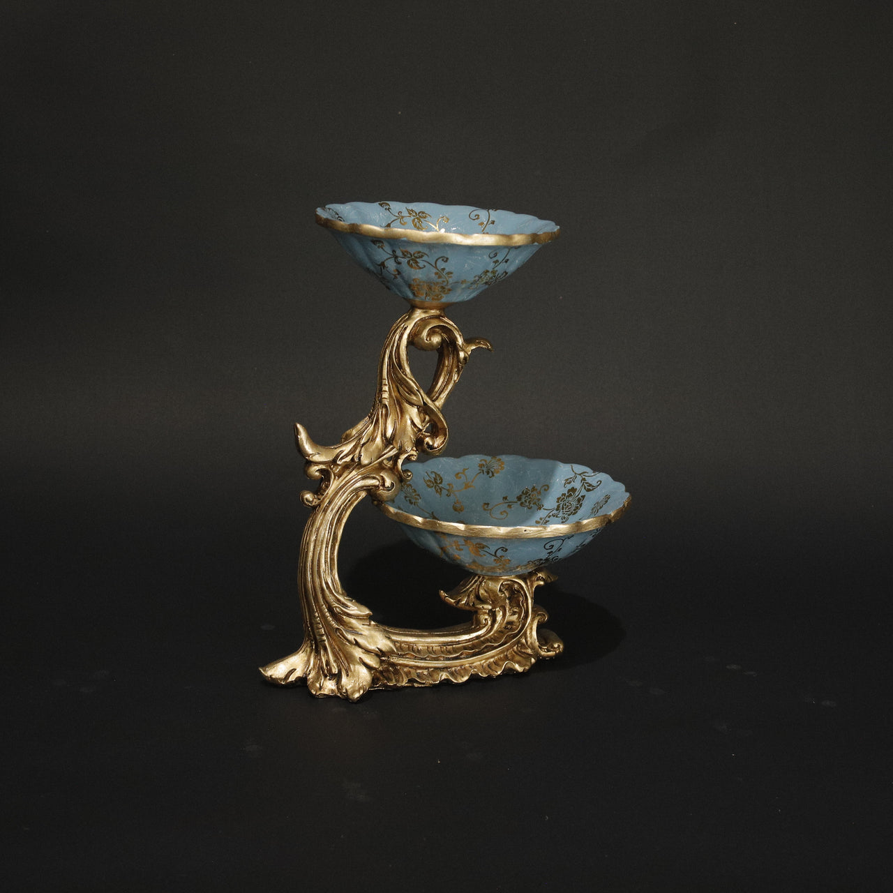 HHD11058 - Aquamarine Gold Candy Dish