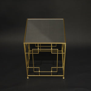 HHD11134 - M Gold Rectangular Side Table