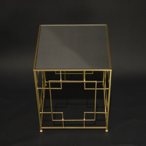 HHD11135 - L Gold Rectangular Side Table