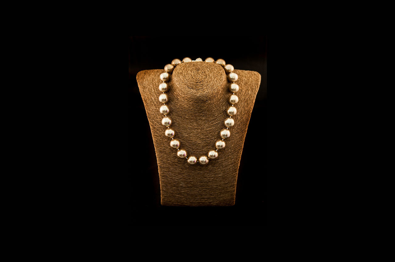 6600NE052 - Gold Crushed Pearl Necklace