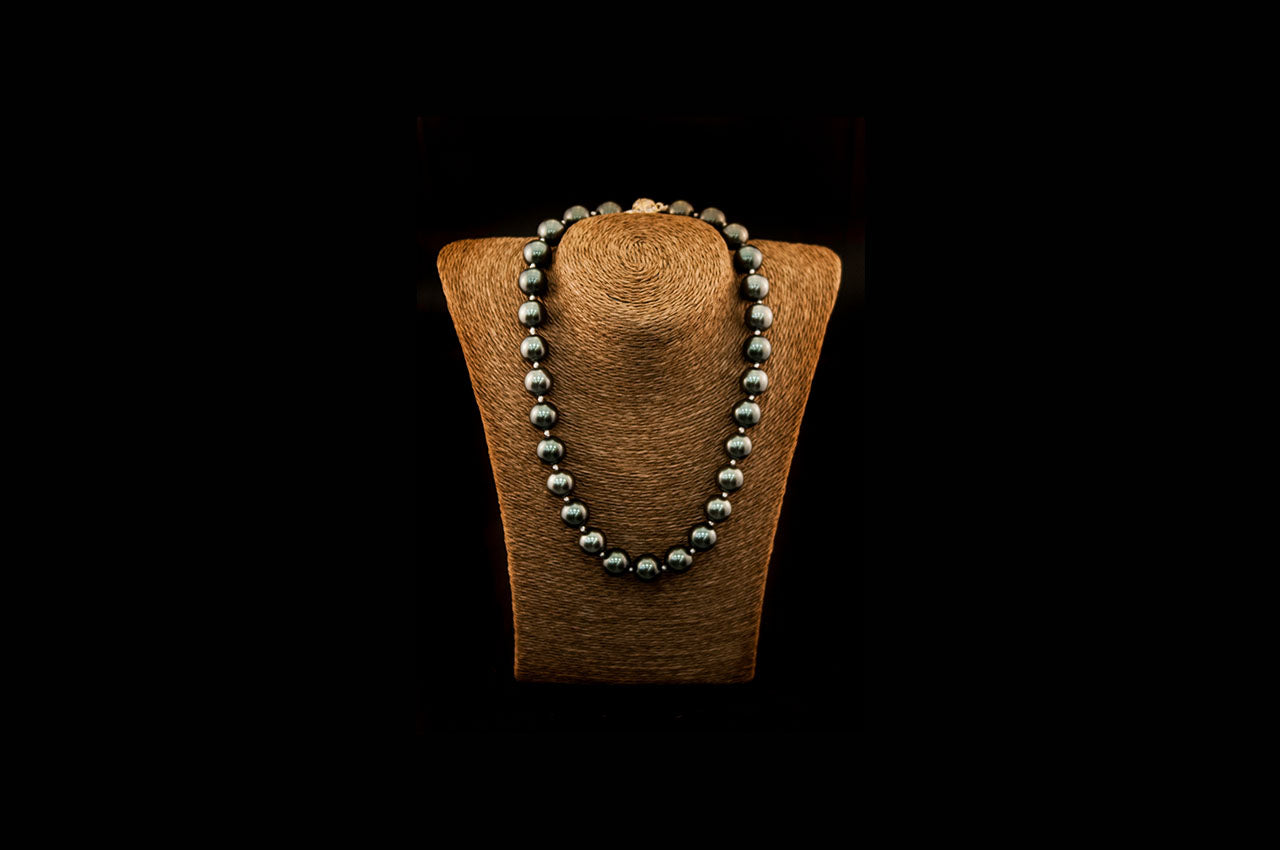 6600NE054 - Charcoal Crushed Pearl Necklace
