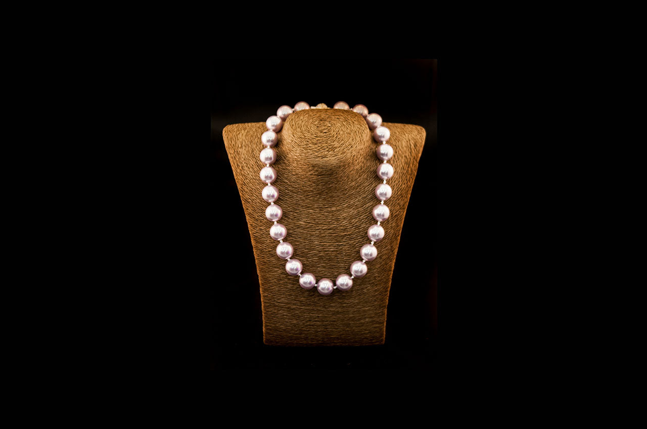 6600NE056 - Dusty Pink Crushed Pearl Necklace