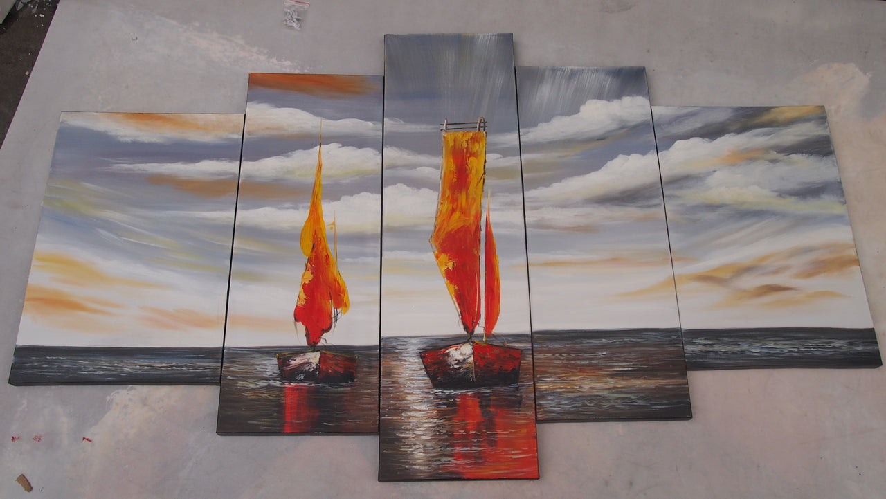 BBTT20488 - Triptych Original Oil Painting