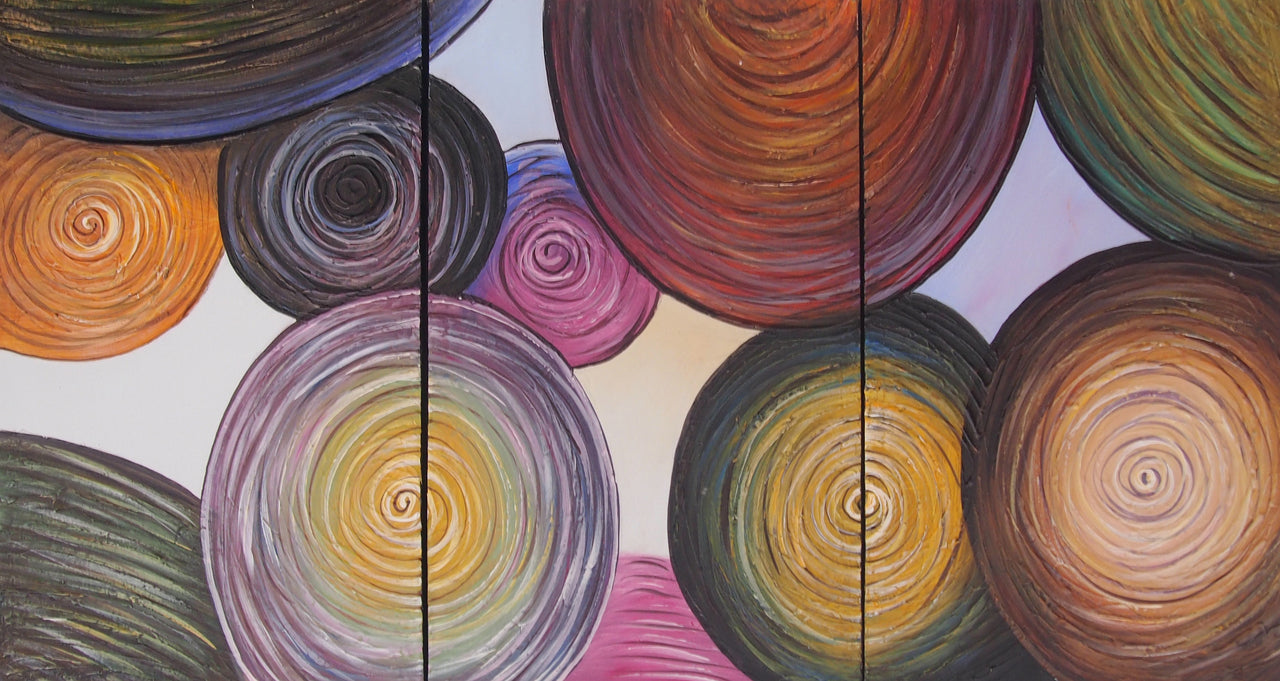 CTTT20543 - Triptych Original Oil Painting
