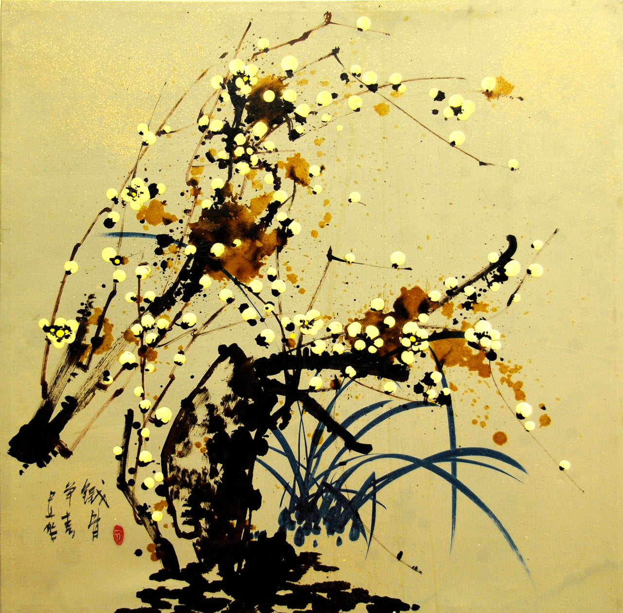 FL4014256 - 40"x40" Original Oil Painting