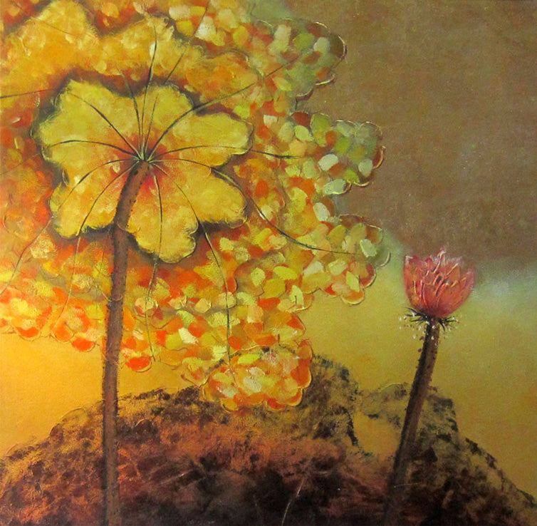 FL4015405 - 40"x40" Original Oil Painting