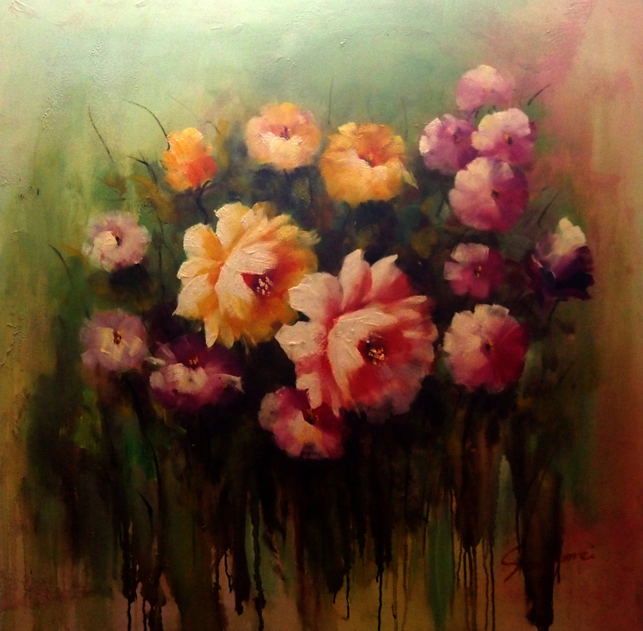 FL4020607 - 40"x40" Original Oil Painting