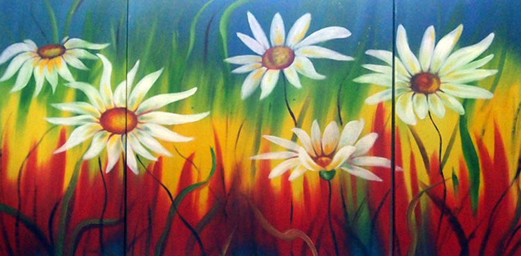 FLTT19282 - Triptych Original Oil Painting