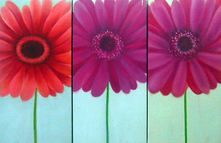 FLTT19294 - Triptych Original Oil Painting