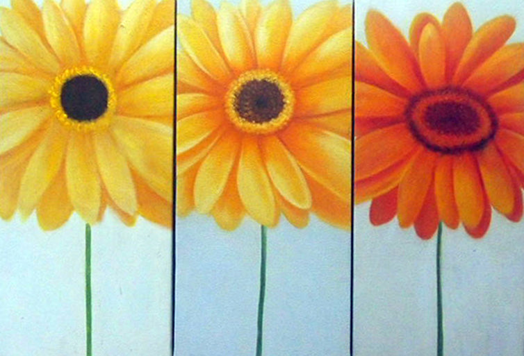 FLTT19295 - Triptych Original Oil Painting