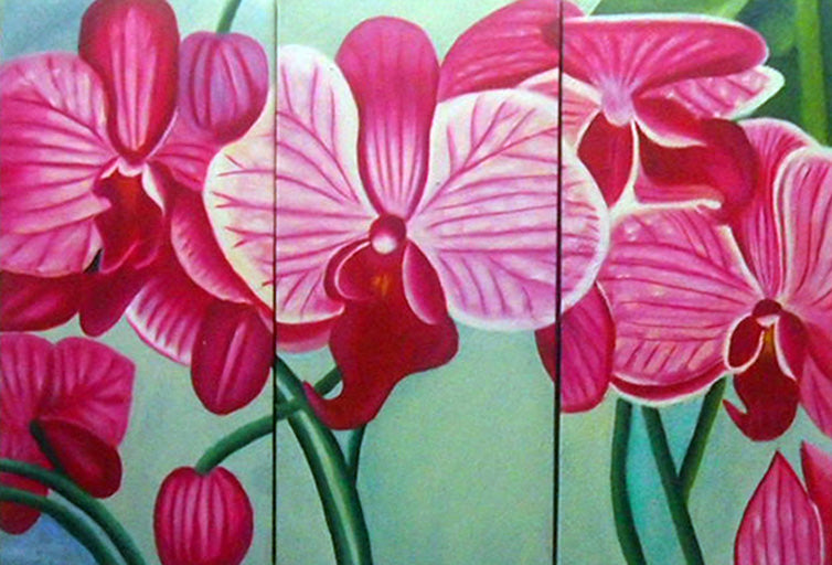 FLTT19299 - Triptych Original Oil Painting
