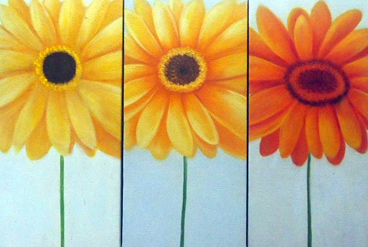 FLTT19303 - Triptych Original Oil Painting