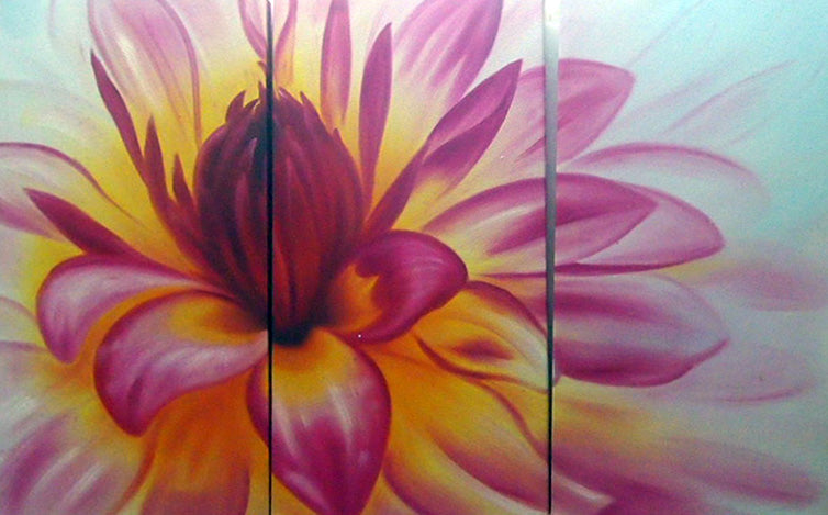 FLTT19317 - Triptych Original Oil Painting