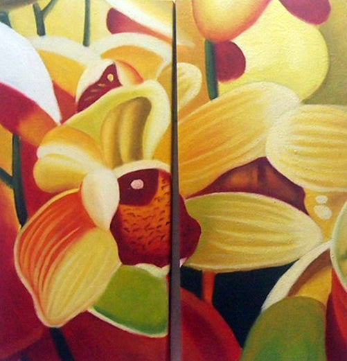 FLTT19322 - Triptych Original Oil Painting