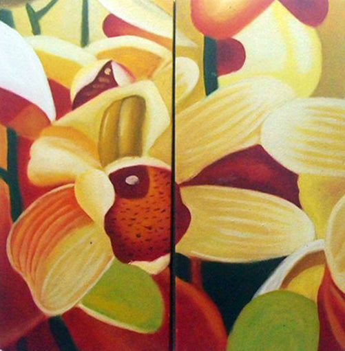 FLTT19323 - Triptych Original Oil Painting