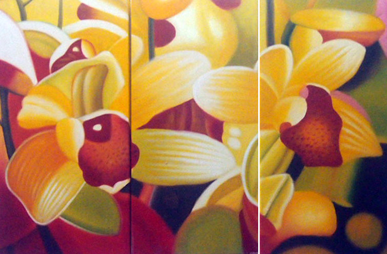 FLTT19325 - Triptych Original Oil Painting