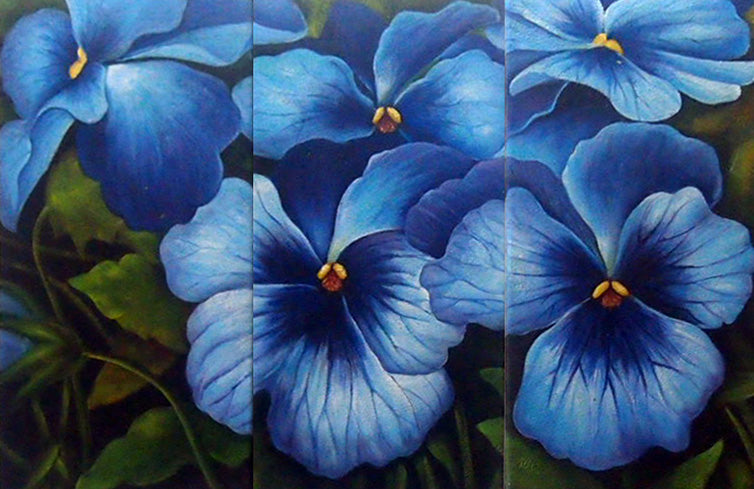 FLTT19327 - Triptych Original Oil Painting