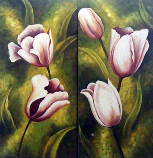 FLTT19329 - Triptych Original Oil Painting