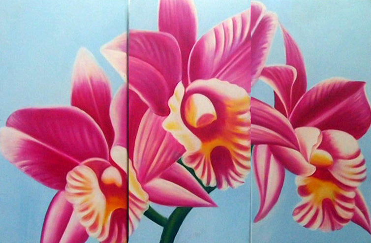 FLTT19331 - Triptych Original Oil Painting