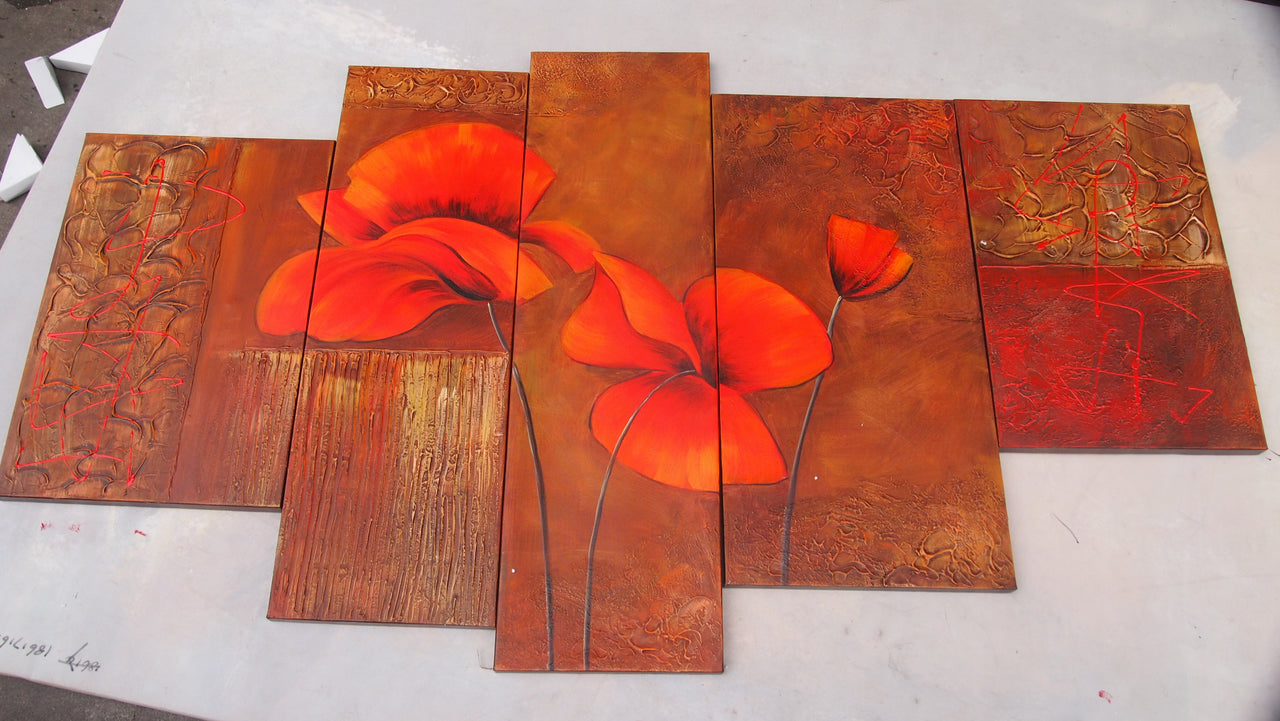 FLTT20491 - Triptych Original Oil Painting