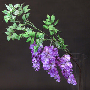 HCFL5644 - Long Stem 5 Bud Purple Wisteria