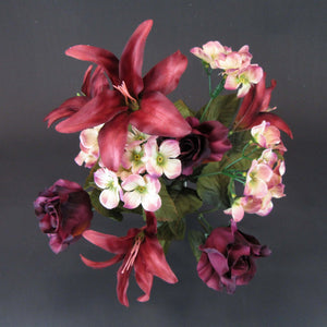 HCFL5851 - Burgundy Rose/Lily Bouquet
