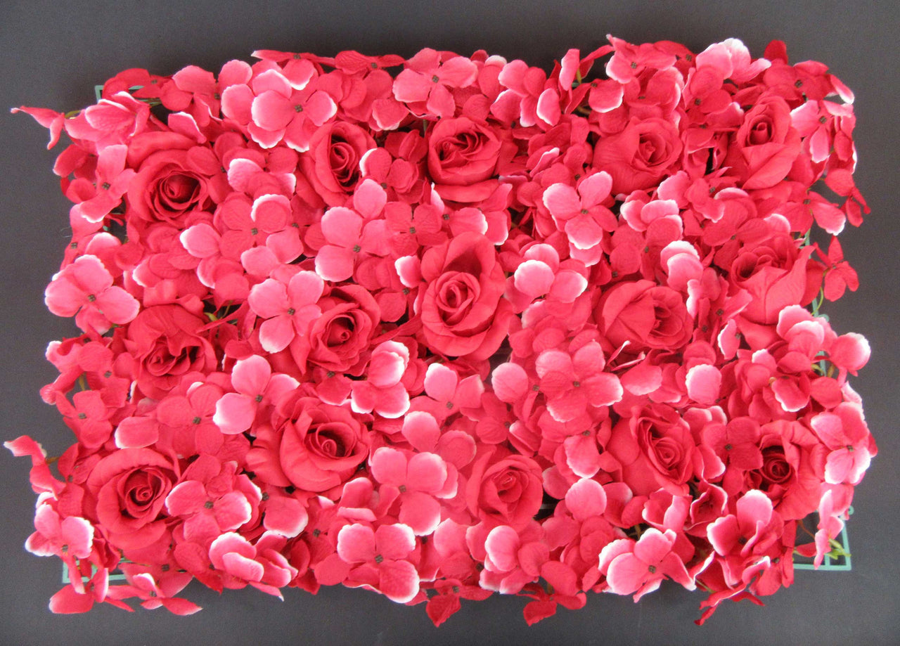 HCFL5904 - Red Rose Hydrangea Wall Panel
