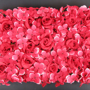 HCFL5904 - Red Rose Hydrangea Wall Panel