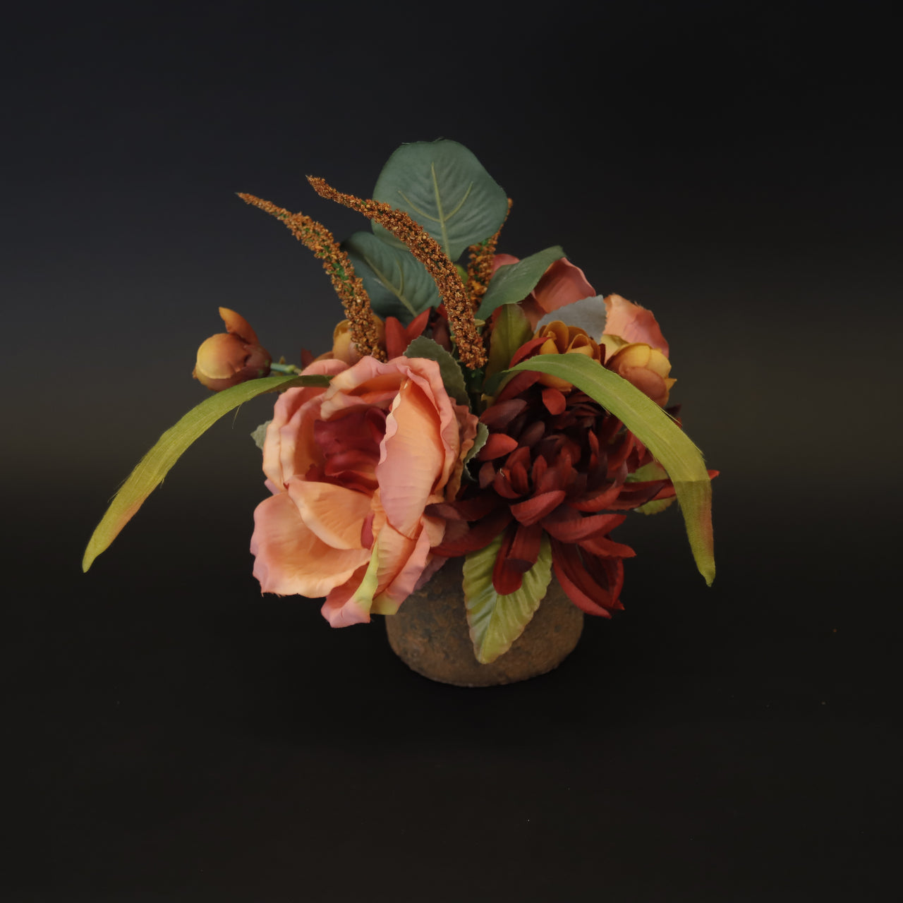 HCFL7516 - Mixed Burgundy Round Rose Bq