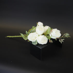HCFL9725 - White Closed Rose Bq