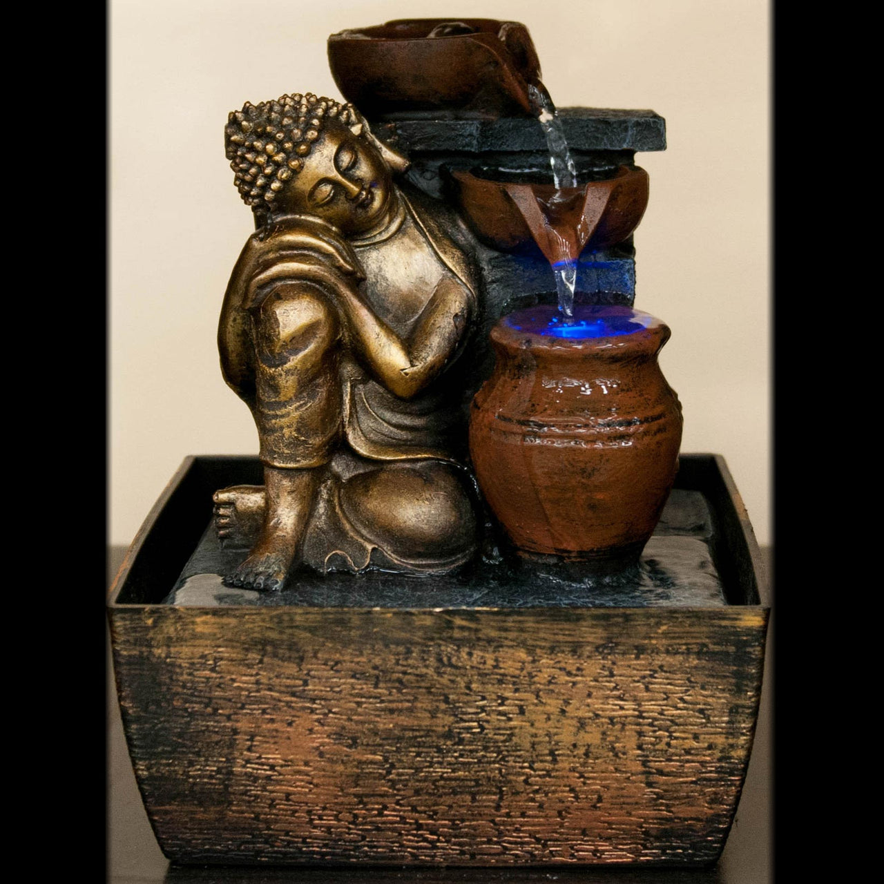 HCFT5186 - Resting Buddha w/Pots Fountain