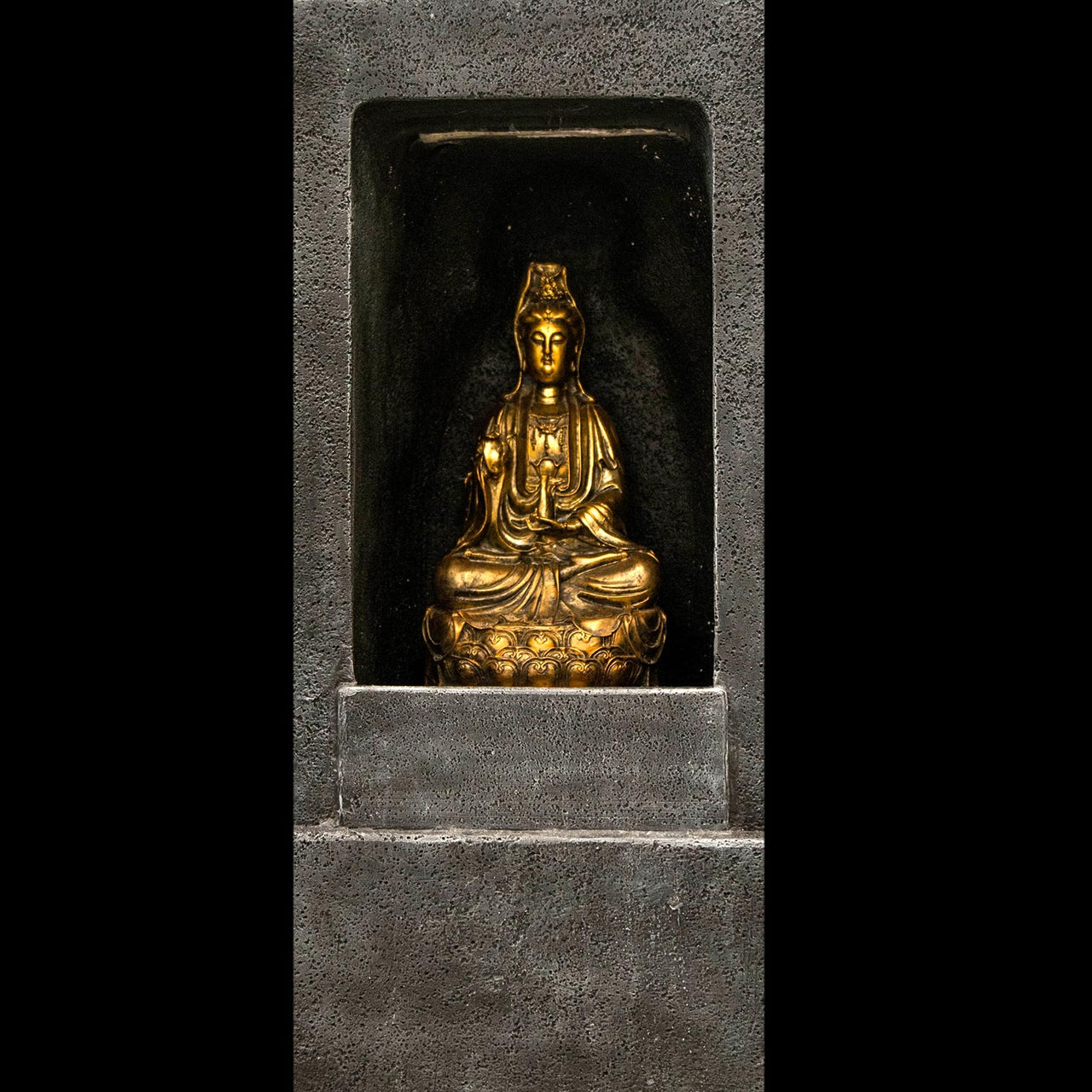 HCFT5203 - Gold Buddha in Grotto Fountain