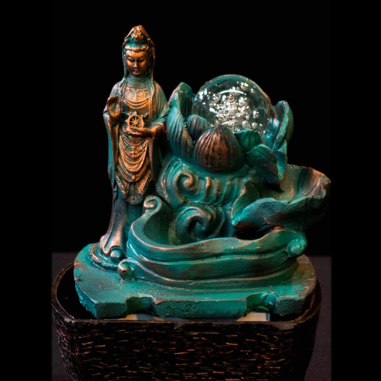 HCFT5433 - Standing Blue Buddha Fountain