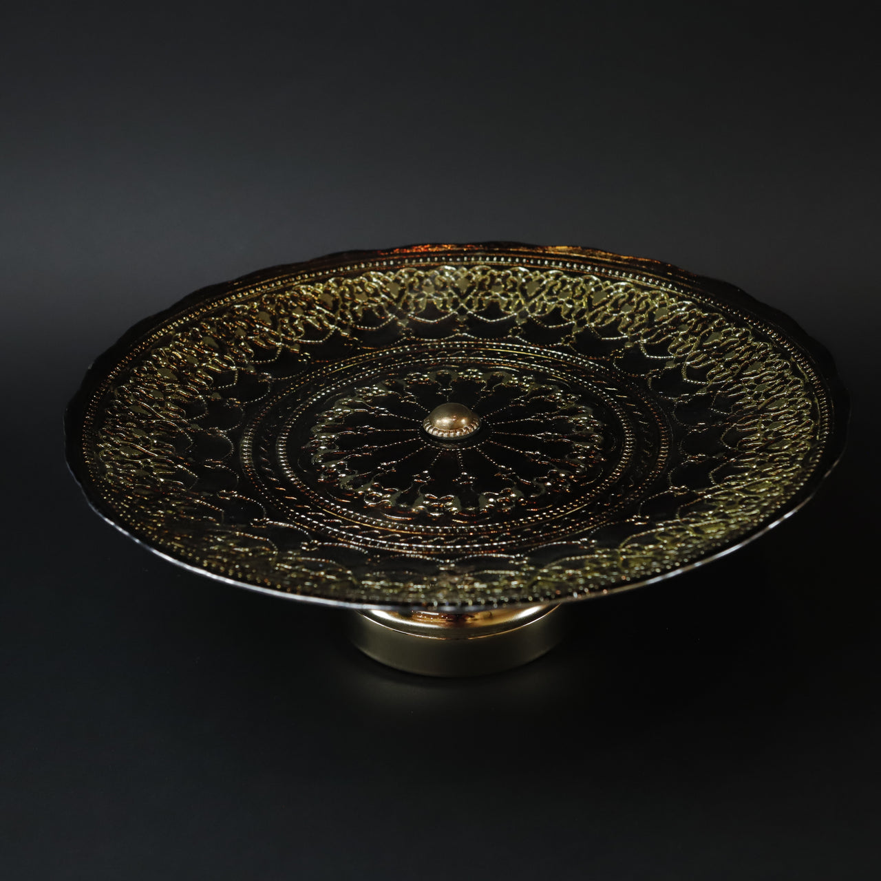 HCGL6761 - Bronze Leaf Pedestal Plate