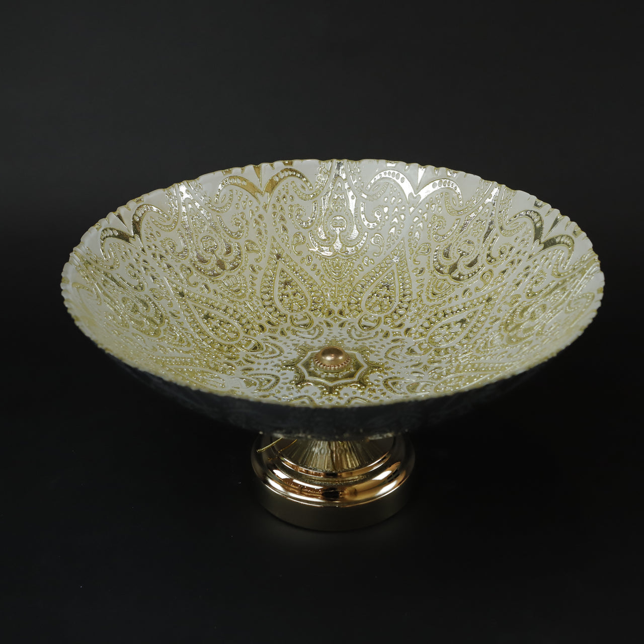 HCGL6762 - Gold Paisley Pedestal Bowl