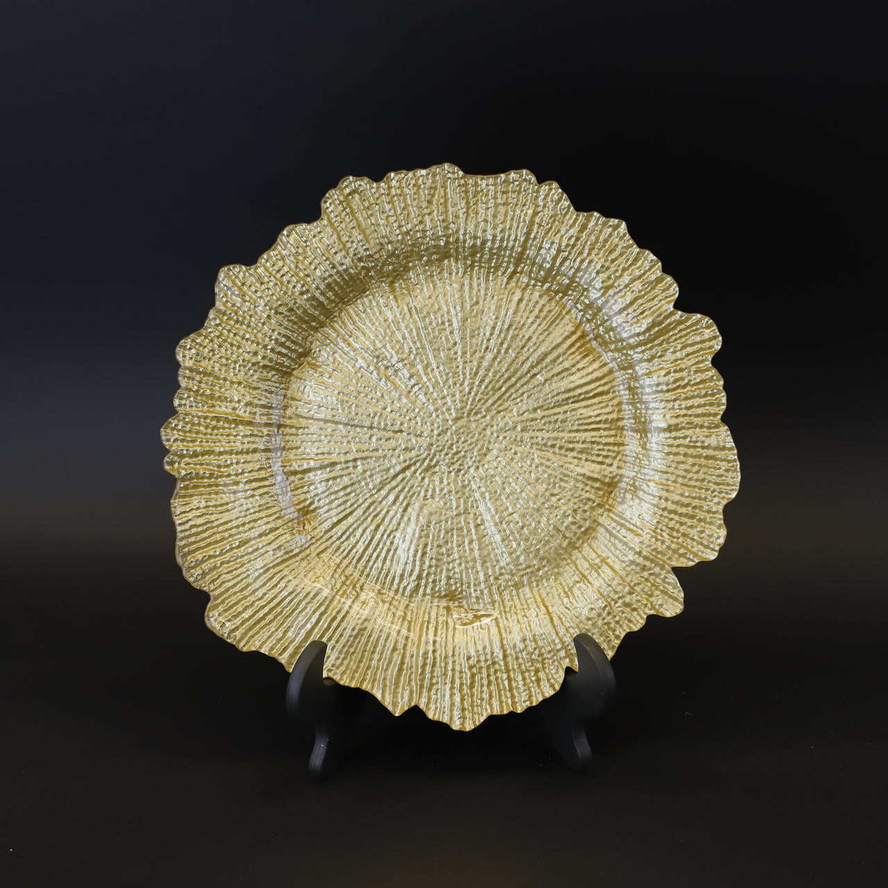 HCGL7955 - Gold Rippled Charger