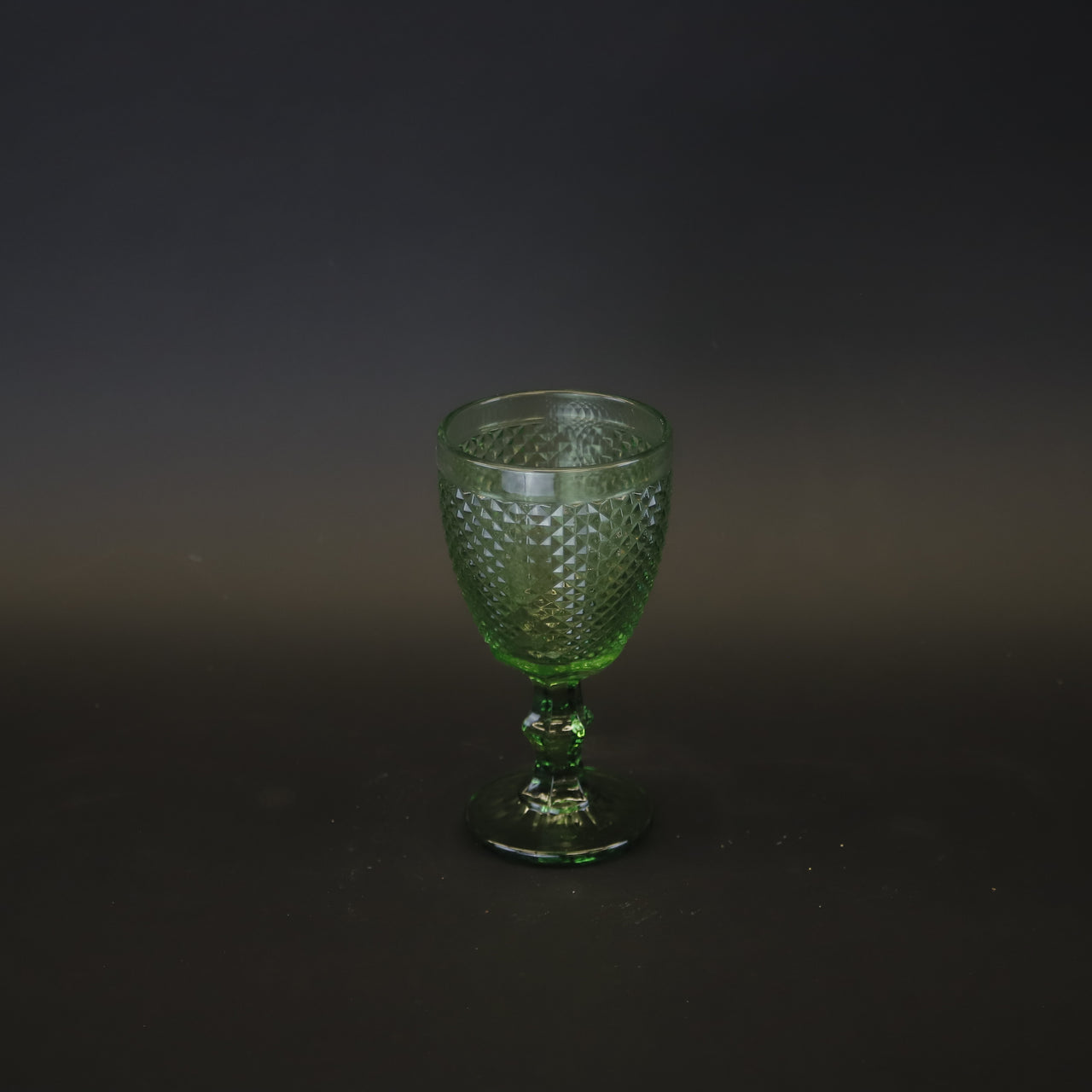 HCGL9400 - Green Cut Glass Goblet