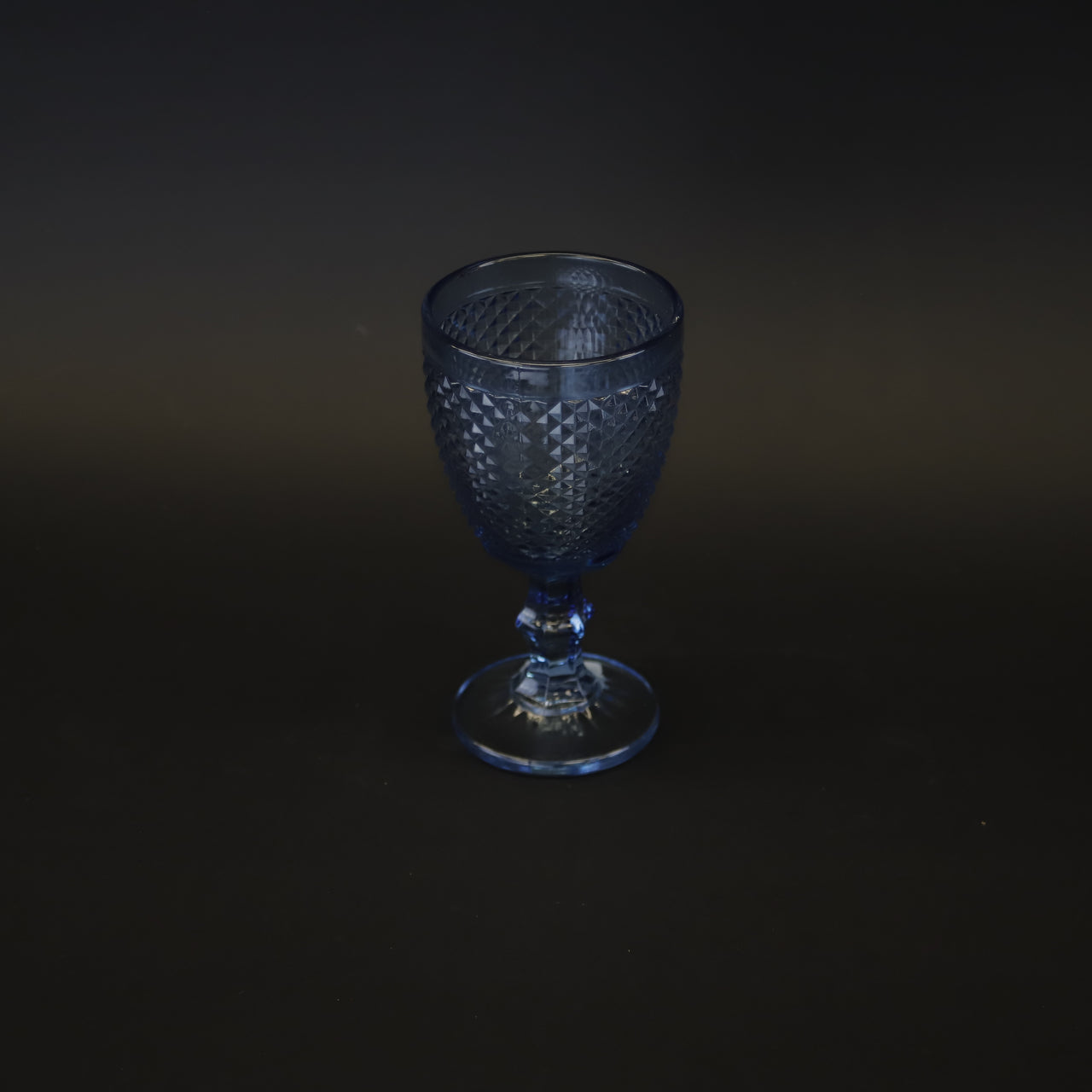 HCGL9401 - Blue Cut Glass Goblet