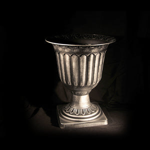 HCHD4658 - Small Silver Roman Pedestal Pot